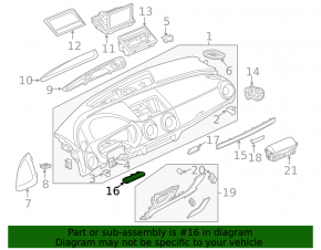 Накладка передньої панелі ліва Audi A3 8V 15-20 4d, 5d сіра