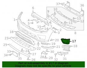 Накладка решітки переднього бампера права Land Rover Range Rover Sport 18-22 рест