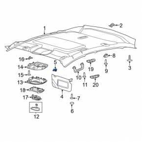 Крючок крепления водительского козырька Ford C-max MK2 13-18 серый
