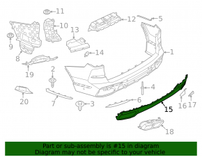 Накладка заднего бампера центральная BMW X7 G07 19-25 под фаркоп, M-Sport