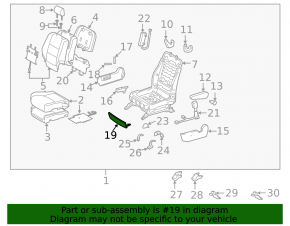 Накладка водительского сидения передняя Lexus RX300 RX330 RX350 RX400h 04-09 бежевая, царапины, под чистку