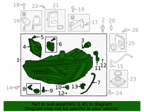 Фара передняя правая Audi A3 8V 15-16 4d LED
