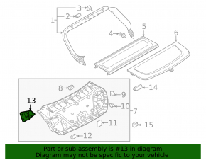 Заглушка обшивки дверей багажника права Audi A5 F5 18-25 5D чорна, потерта