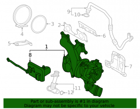 Турбіна в зборі з колектором BMW X5 G05 24-26 3.0T