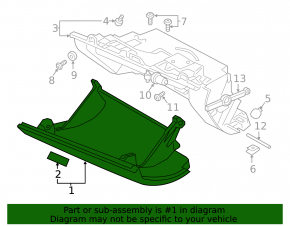 Перчаточный ящик, бардачок Volvo XC90 16-23 2 части, черный