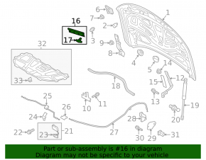 Уплотнитель капота передний правый Audi A6 C7 12-15