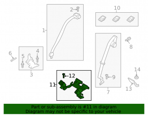 Защелка пассажирского ремня Lincoln MKZ 17-20 бежевая, с датчиком