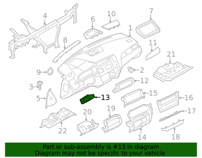 Накладка передней панели левая BMW X3 F25 15-17 черный глянец с хром