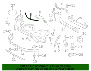 Ущільнювач капота Toyota Rav4 16-18 на бампері.