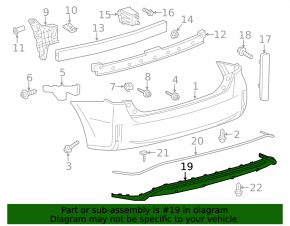 Губа заднего бампера Toyota Prius V 15-17 рест