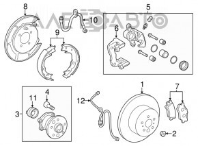 Кожух тормозного диска задний левый Toyota Camry v50 12-14 usa