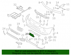 Площадка под номер переднего бампера BMW X3 F25 15-17