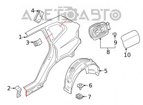 Подкрылок задний левый BMW X3 G01 18-24