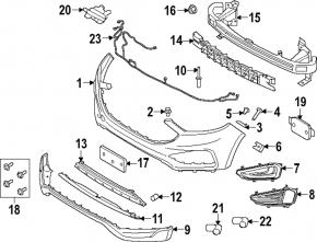 Площадка переднего номера Ford Edge 19-24