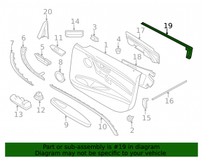 Уплотнитель стекла внутренний передний правый BMW 4 F32/33-20 14-20 кабрио, Coupe