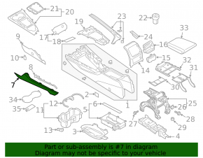 Накладка центральной консоли верхняя левая Audi A4 B9 17-25 серая