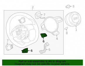 Кнопки управления на руле Audi A4 B8 13-16 рест, тип 2