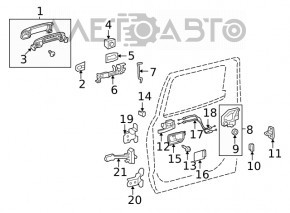 Замок двери задней левой Toyota Sequoia 08-16