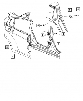 Петля двери нижняя передняя левая Chrysler 200 11-14