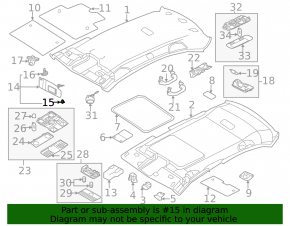 Заглушка козырька правая VW Jetta 11-18 USA серая