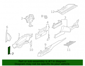 Накладка передней панели боковая правая нижняя Ford Escape MK4 20-26 черная