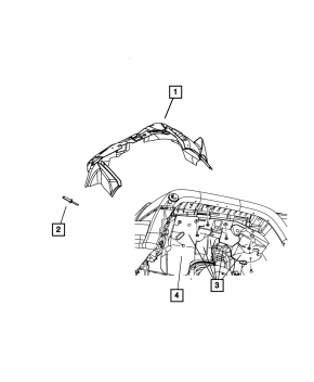 Подкрылок передний правый Jeep Wrangler 07-17