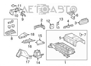Аккумуляторная батарея ВВБ в сборе Toyota Prius V 12-17 114к, 4,5-5,2А*ч, 2015, с вентилятором, коррозия корпуса