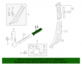 Накладка порога задняя левая Mazda CX-9 16-23 черная