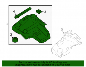 Накладка двигателя BMW X5 F15 16-18 plug-in