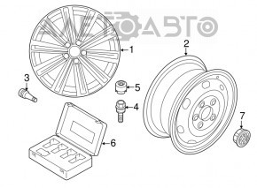 Центральний ковпачок на диск VW CC 08-17 58мм