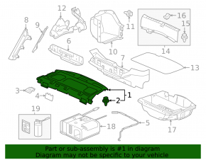 Полка задняя Honda Accord 16-17 hybrid, черная, царапины