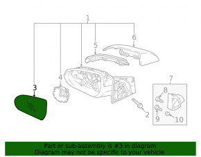 Зеркальный элемент левый Hyundai Accent 18-23