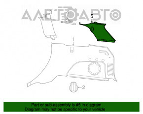 Накладка задней стойки правая Jeep Grand Cherokee WK2 14-15 зад