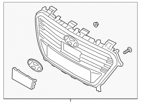 Грати радіатора grill Hyundai Sonata 16-17 Hybrid, під радар