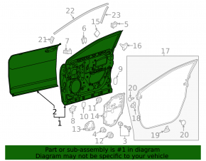 Дверь голая передняя правая Lexus RX350 RX450h 16-22
