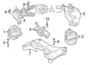 Подушка двигателя правая BMW 5 G30 17-23 3.0T RWD