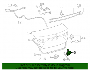 Замок крышки багажника Toyota Avalon 13-18