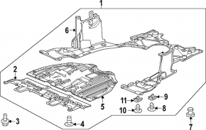 Захист двигуна Honda CRV 23-26 1.5T у зборі 3 частини
