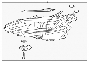 Фара передня права у зборі Lexus ES250 ES300h ES350 19-21 LED