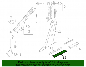 Накладка порога передняя правая внутренняя Mazda CX-7 06-12