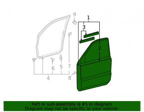 Дверь голая передняя левая Lexus RX300 RX330 RX350 RX400h 04-09 графит 1E0, тычки