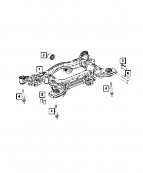 Подрамник задний Jeep Grand Cherokee WL 21-26 long