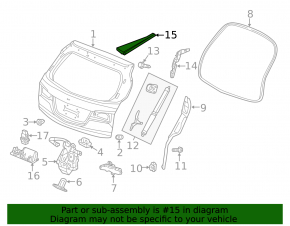 Накладка крыши задняя левая Acura MDX 14-20 под рейлинг