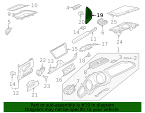 Накладка передней панели боковая левая VW Tiguan 18-24 черная