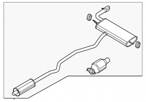 Катализатор второй Ford Fusion mk5 19-20 hybrid, plug-in срезанный