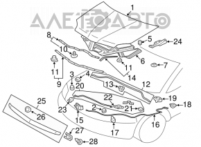 Опора упор капота Mitsubishi Galant 04-12