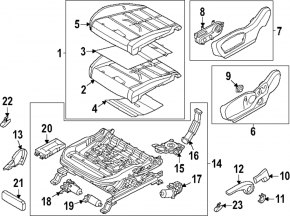 Сидіння водія Hyundai Santa Fe 24-26 з airbag, електро, підігрів, вентиляція, шкіра сіра