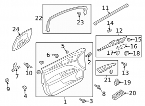 Накладка управления стеклоподъемниками передняя правая Ford Fusion mk5 13-20 структура