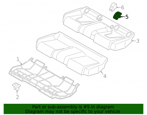 Накладка Isofix заднего ряда Audi A3 8V 15-20 4d, 5d черная