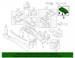 Подлокотник Ford Fusion mk5 13-16 кожа черная с красной строчкой